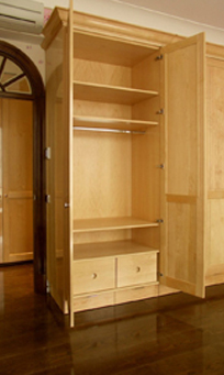 The bedroom cupboards